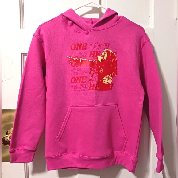 Zion One Love Bob Marley Hoodie, Junior Large Strawberry Colorway NWT - Picture 1 of 6